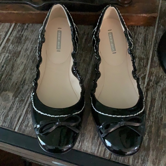 Giorgio ARMANI Black Patent Leather Ballerina Flat - Picture 5 of 13